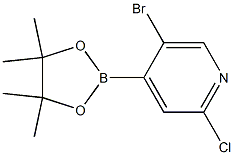 5-Bromo-2-chloro-4-(4,4,5,5-tetramethyl-1,3,2-dioxaborolan-2-yl)pyridine Struktur