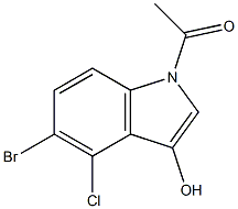 1-(5-broMo-4-chloro-3-hydroxy-1H-indol-1-yl)ethanone Struktur