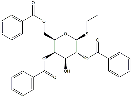 Ethyl 2,4,6-tri-O-benzoyl-b-D-thiogalactopyranoside Struktur