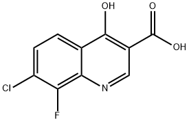 7-chloro-8-fluoro-4-hydroxyquinoline-3-carboxylic acid Struktur