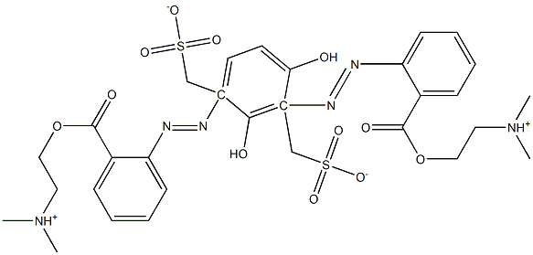 2,4-bis(((2-(dimethylammonio)ethyloxy)carbonyl)phen-2-ylazo)benzene-1,3-diolbis(methanesulfonate) Struktur