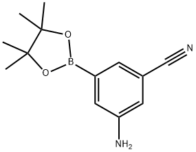 3-Amino-5-(tetramethyl-1,3,2-dioxaborolan-2-yl)benzonitrile Struktur