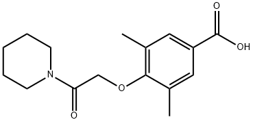 3,5-dimethyl-4-[2-oxo-2-(piperidin-1-yl)ethoxy]benzoic acid Struktur