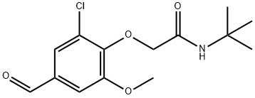 N-tert-butyl-2-(2-chloro-4-formyl-6-methoxyphenoxy)acetamide Struktur