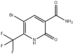 5-bromo-2-oxo-6-(trifluoromethyl)-1,2-dihydropyridine-3-carboxamide Struktur