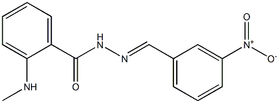 2-(methylamino)-N'-[(1E)-(3-nitrophenyl)methylidene]benzohydrazide Struktur