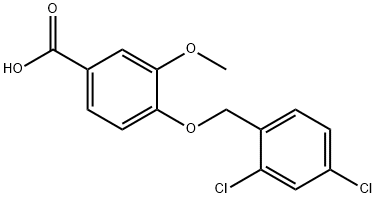 4-[(2,4-dichlorophenyl)methoxy]-3-methoxybenzoic acid Struktur