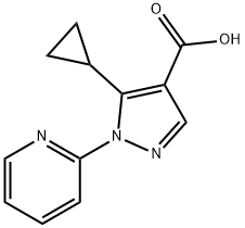 5-cyclopropyl-1-(pyridin-2-yl)-1H-pyrazole-4-carboxylic acid Struktur