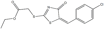 ethyl {[5-(4-chlorobenzylidene)-4-oxo-4,5-dihydro-1,3-thiazol-2-yl]sulfanyl}acetate Struktur