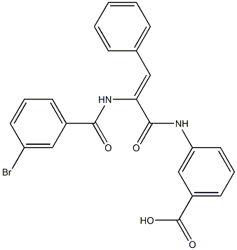 3-({2-[(3-bromobenzoyl)amino]-3-phenylacryloyl}amino)benzoic acid Struktur