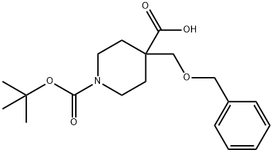 1-Boc-4-[(benzyloxy)methyl]-4-piperidinecarboxylic acid Struktur