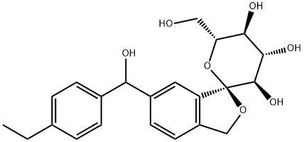 (1S,3'R,4'S,5'S,6'R)-6-[(4-ethylphenyl)(hydroxy)methyl]-6'-(hydroxymethyl)-3',4',5',6'-tetrahydro-3H-spiro[2-benzofuran-1,2'-pyran]-3',4',5'-triol Struktur