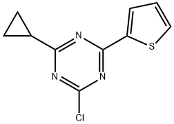 2-Chloro-4-(cyclopropyl)-6-(2-thienyl)-1,3,5-triazine Struktur