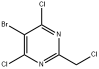 5-bromo-4,6-dichloro-2-(chloromethyl)pyrimidine Struktur