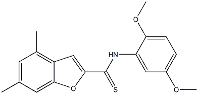 2-benzofurancarbothioamide, N-(2,5-dimethoxyphenyl)-4,6-dimethyl Struktur