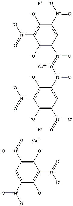 1,3-Benzenediol, 2,4,6-trinitro-, calcium potassium salt Struktur