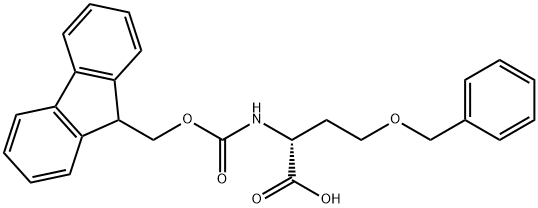 (2R)-4-(benzyloxy)-2-({[(9H-fluoren-9-yl)methoxy]carbonyl}amino)butanoic acid Struktur