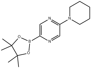 2-(piperidin-1-yl)-5-(4,4,5,5-tetramethyl-1,3,2-dioxaborolan-2-yl)pyrazine Struktur