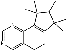 7,7,8,9,9-pentamethyl-6,7,8,9-tetrahydro-5H-cyclopenta[h]quinazoline Struktur