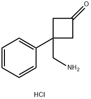 3-(aminomethyl)-3-phenylcyclobutan-1-one hydrochloride Struktur