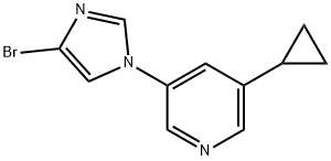 4-Bromo-1-(5-cyclopropyl-3-pyridyl)imidazole Struktur