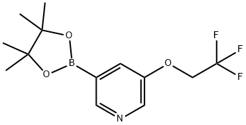 3-(Tetramethyl-1,3,2-dioxaborolan-2-yl)-5-(2,2,2-trifluoroethoxy)pyridine Struktur