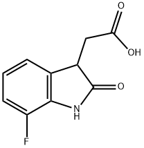 2-(7-fluoro-2-oxo-2,3-dihydro-1H-indol-3-yl)acetic acid Struktur