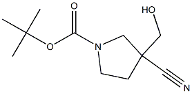 tert-butyl 3-cyano-3-(hydroxymethyl)pyrrolidine-1-carboxylate Struktur