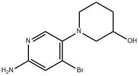 2-Amino-4-bromo-5-(3-hydroxypiperidin-1-yl)pyridine Struktur