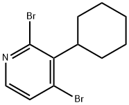 2,4-Dibromo-3-(cyclohexyl)pyridine Struktur