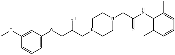 N-(2,6-dimethylphenyl)-2-(4-(2-hydroxy-3-(4-methoxyphenoxy)propyl)piperazin-1-yl)acetamide Struktur