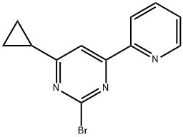 2-bromo-4-(pyridin-2-yl)-6-cyclopropylpyrimidine Struktur