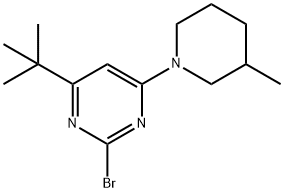 2-bromo-4-(3-methylpiperidin-1-yl)-6-(tert-butyl)pyrimidine Struktur