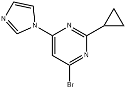 4-Bromo-2-cyclopropyl-6-(imidazol-1-yl)pyrimidine Struktur