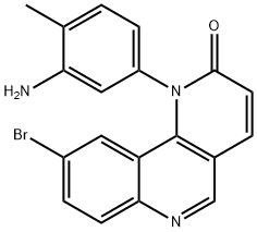 1-(3-Amino-4-methylphenyl)-9-bromobenzo[h][1,6]naphthyridin-2(1H)-one Struktur