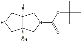 tert-butyl (3aS,6aS)-3a-hydroxyhexahydropyrrolo[3,4-c]pyrrole-2(1H)-carboxylate Struktur