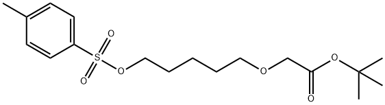 [5-(Toluene-4-sulfonyloxy)-pentyloxy]-acetic acid tert-butyl ester Struktur