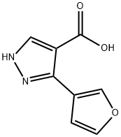 3-(3-furyl)-1H-pyrazole-4-carboxylic acid Struktur