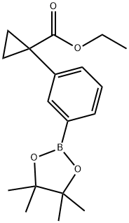 Ethyl 1-(3-(4,4,5,5-tetramethyl-1,3,2-dioxaborolan-2-yl)phenyl)cyclopropane-1-carboxylate Struktur