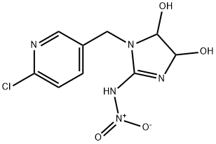 1H-Imidazole-4,5-diol, 1-[(6-chloro-3-pyridinyl)methyl]-4,5-dihydro-2-(nitroamino)- Struktur