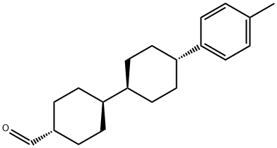 trans-4-(trans-4-(4-Methylphenyl)-cyclohexyl)-cyclohexancarbaldehyde Struktur