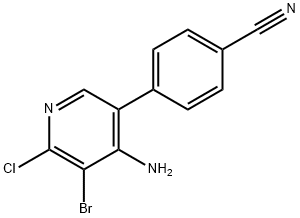 4-Amino-2-chloro-3-bromo-5-(4-cyanophenyl)pyridine, 1563531-66-7, 結(jié)構(gòu)式