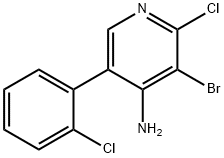 4-Amino-2-chloro-3-bromo-5-(2-chlorophenyl)pyridine Struktur