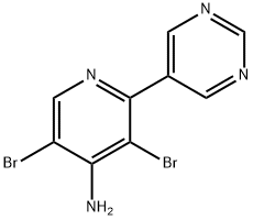 4-Amino-3,5-dibromo-2-(pyrimidin-5-yl)pyridine Struktur