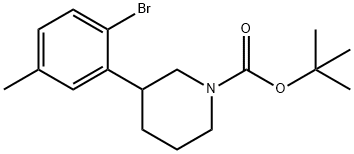 2-(N-Boc-Piperidin-3-yl)-4-(methyl)bromobenzene Struktur