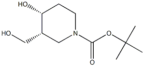 tert-butyl cis-4-hydroxy-3-(hydroxymethyl)piperidine-1-carboxylate Struktur