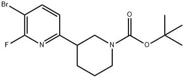 3-Bromo-2-fluoro-6-(N-Boc-piperidin-3-yl)pyridine Struktur