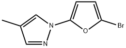 2-Bromo-5-(4-methyl-1H-pyrazol-1-yl)furan Struktur