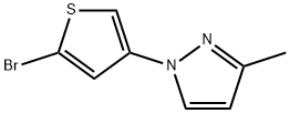 2-Bromo-4-(3-methyl-1H-pyrazol-1-yl)thiophene Struktur