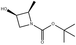 tert-butyl (2R,3R)-3-hydroxy-2-methylazetidine-1-carboxylate Struktur